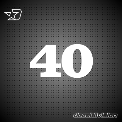 Birthday Number 40 Sticker